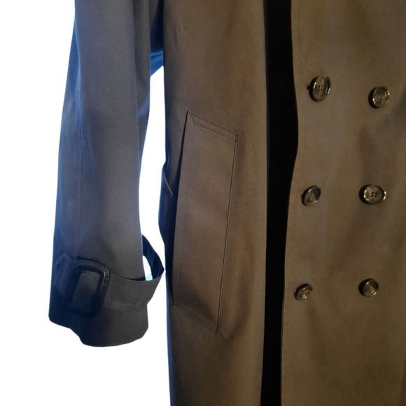 London Fog Mens Trench coat,  Size 46 regular Long Gray - Picture 6 of 15